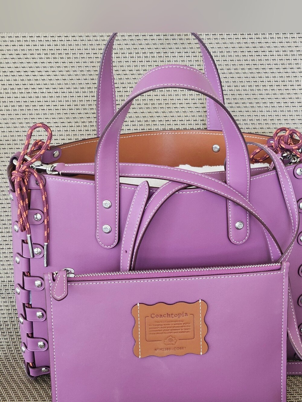 COACHTOPIA Purple Handbag, Includes Coach Purse Organizer Make Up Bag